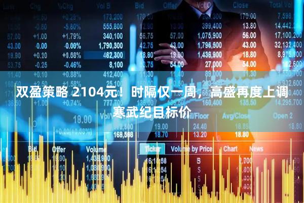 双盈策略 2104元！时隔仅一周，高盛再度上调寒武纪目标价